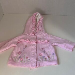 Child of mine carters pink snap up jacket with hood size newborn
